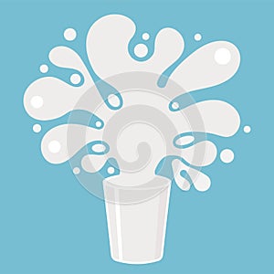 Splash and blot milk from glass, shape illustration