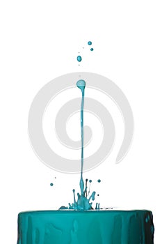 Splash of blue liquid isolated