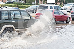 Car splash flood