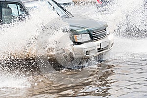 Car splash flood