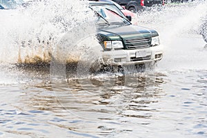 Car splash flood