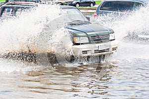 Car splash flood