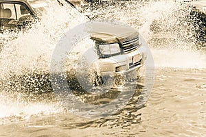 Car splash flood