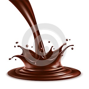 Splash of chocolate isolated on white background