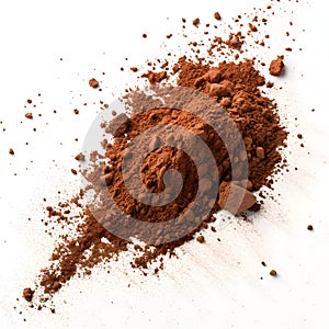 Splash of cocoa powder isolated on white background photo