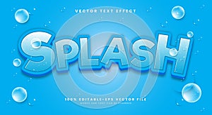 Splash 3d editable text effect template