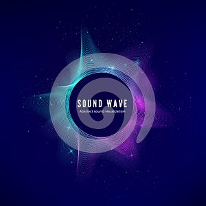 Splash of digital audio data. Sound Waves visualization. Electronic music equalizer. Vector