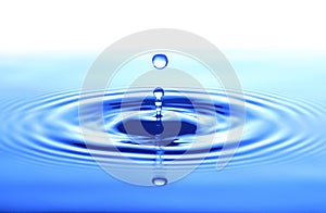 Splash of drop blue tone water