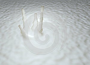 Splash, drops of milk
