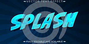 Splash editable text effect, editable water and comic text style