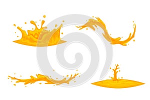 Splash flowing oil drop wave cartoon icon set isolated design vector illustration