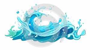 Splash of fresh, clear water in motion. Pure aqua splatter flowing upwards. Refreshing fluid spray in motion, watery