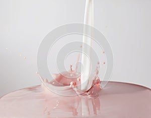 Splash of fruit milk cocktail