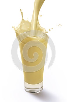 Splash in A Glass of Banana Milkshake