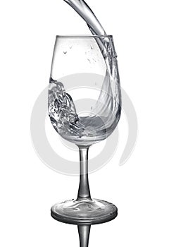 Splash in glass of whater