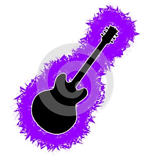 Splash Grunge Guitar Silhouette