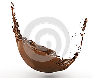 A splash of hot chocolate with a spray