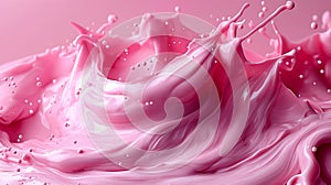 Splash of light pink creamy liquid