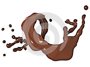 Splash Liquid chocolate isolated over white
