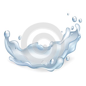 Splash of Liquid with Droplets on Transparent photo
