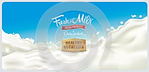 Splash milk and design elements