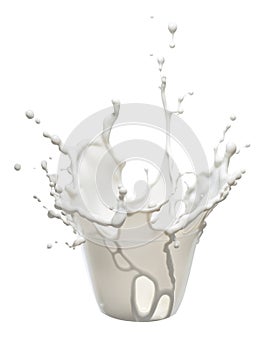 Splash milk in glass