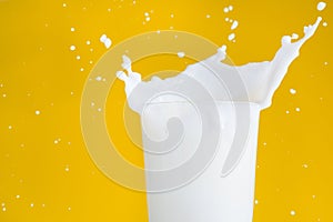 Splash of milk in glass