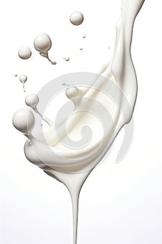 A splash of milk on a glass of milk. Generative AI image.