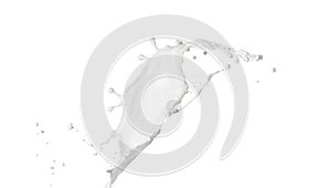 Splash of milk on white background