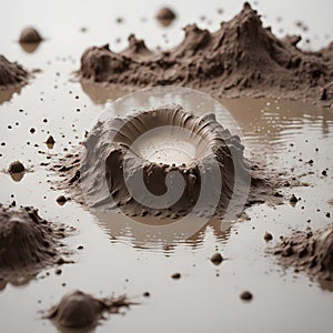 Splash of mud, isolated on white background