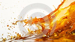 Splash of oil isolated on a white background, AI Generated