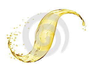 Splash of oily liquid isolated on white background