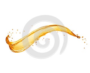 Splash of oily liquid isolated on a white background