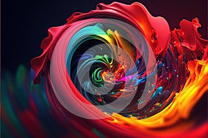 Splash of paint. Abstract background. circulating colors. Generative ai illustration