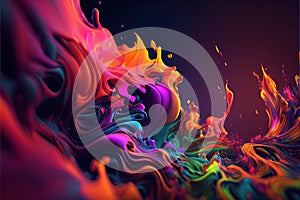 Splash of paint. Abstract background. circulating colors. Generative ai illustration