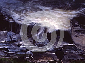 Splash Pool in a mountain stream, water cascading over rocks