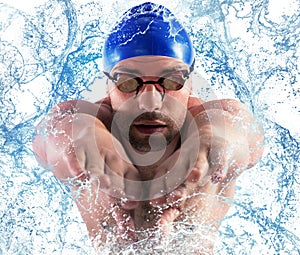 Splash professional swimmer