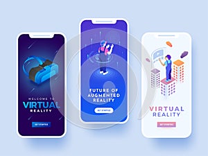 Splash screen for andriod mobile or website for virtual reality photo