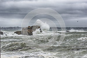 Splash Splash on the ocean during a storm