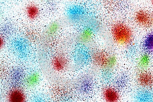 Bright abstract background splattered with drops of paint