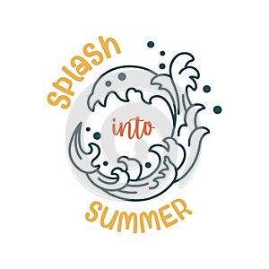 Splash into summer lettering
