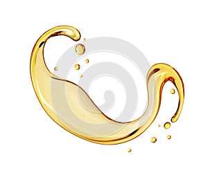 Splash of thick oily liquid isolated on a white background