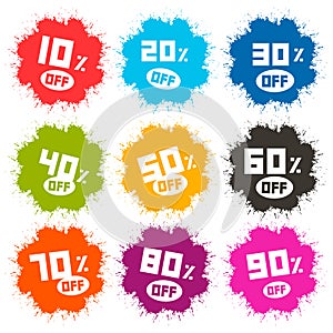 Splash Vector Discount Labels Set