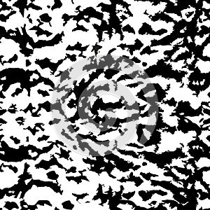 Splash vector seamless pattern. Black and white hand drawn spray texture. Black spots on white backdrop