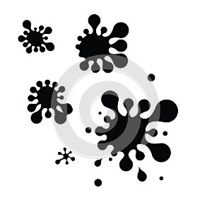 Splash Water Icon, Drop Shape, Paint Splatter, Circle Droplet Frame, Rain Bubble Silhouette, Water Splash