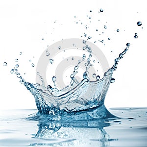 Splash in the water isolated on white background