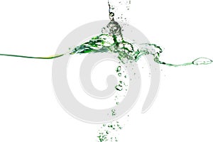 Splash of water of psychedelic green colors