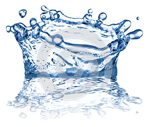 Splash of water in the shape of crown. Clipping paths.