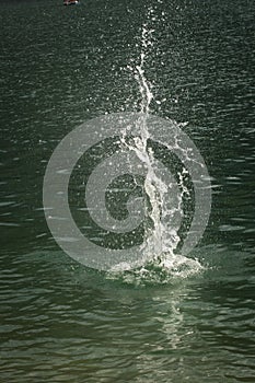 Splash of water with thousands of droplets photo