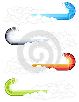 Splash wave cloudy elements